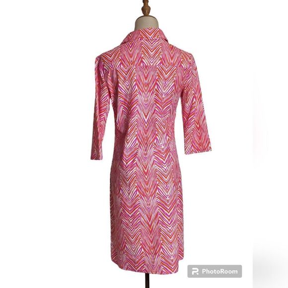 Jude Connally Pink and Orange Shirt Dress - Picture 3 of 7